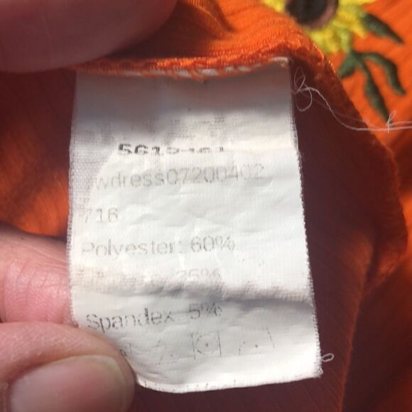 Sunflowers Poly Spandex Sundress with adjustable straps. Medium no size tag. - Picture 9 of 9